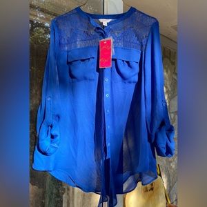 Womens royal blue blouse.